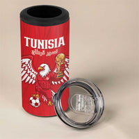 Custom Tunisia Football 4 in 1 Can Cooler Tumbler Eagles of Carthage Rise - Wonder Print Shop