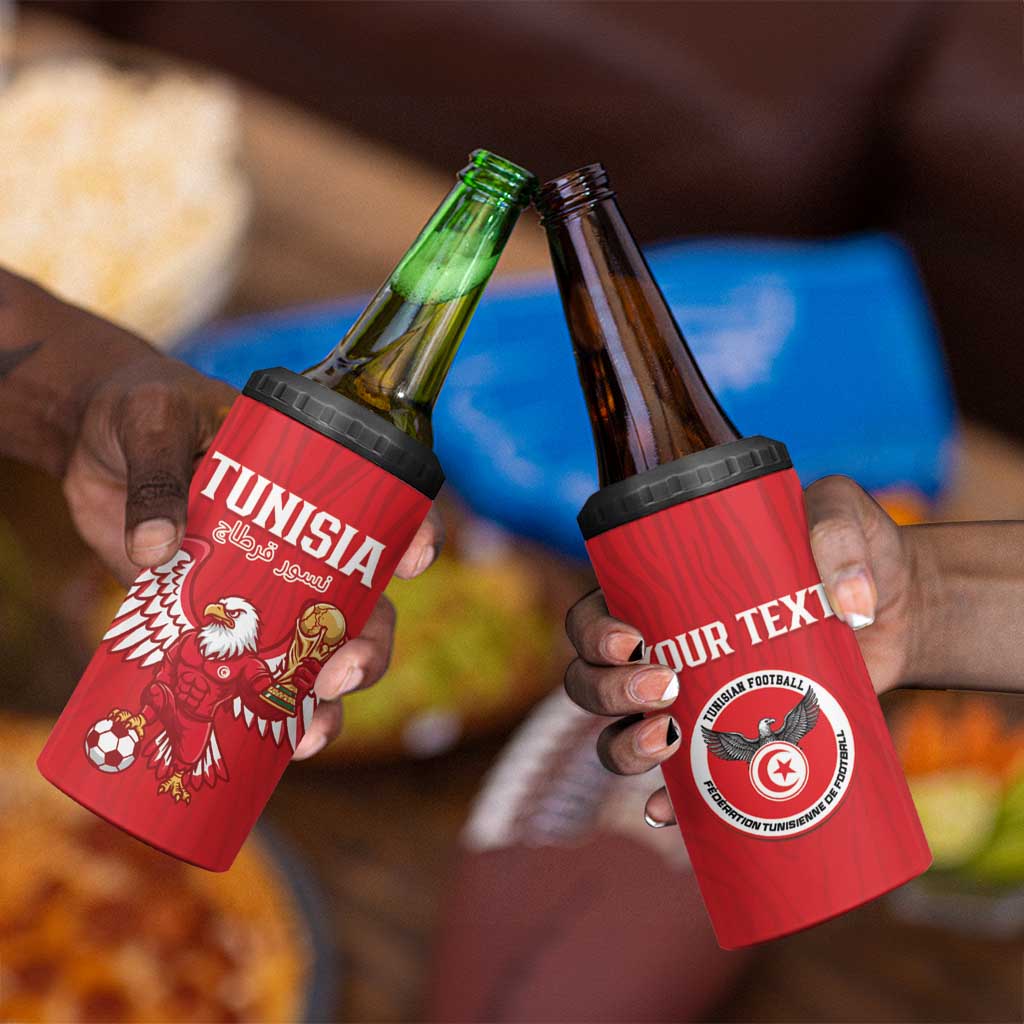 Custom Tunisia Football 4 in 1 Can Cooler Tumbler Eagles of Carthage Rise - Wonder Print Shop