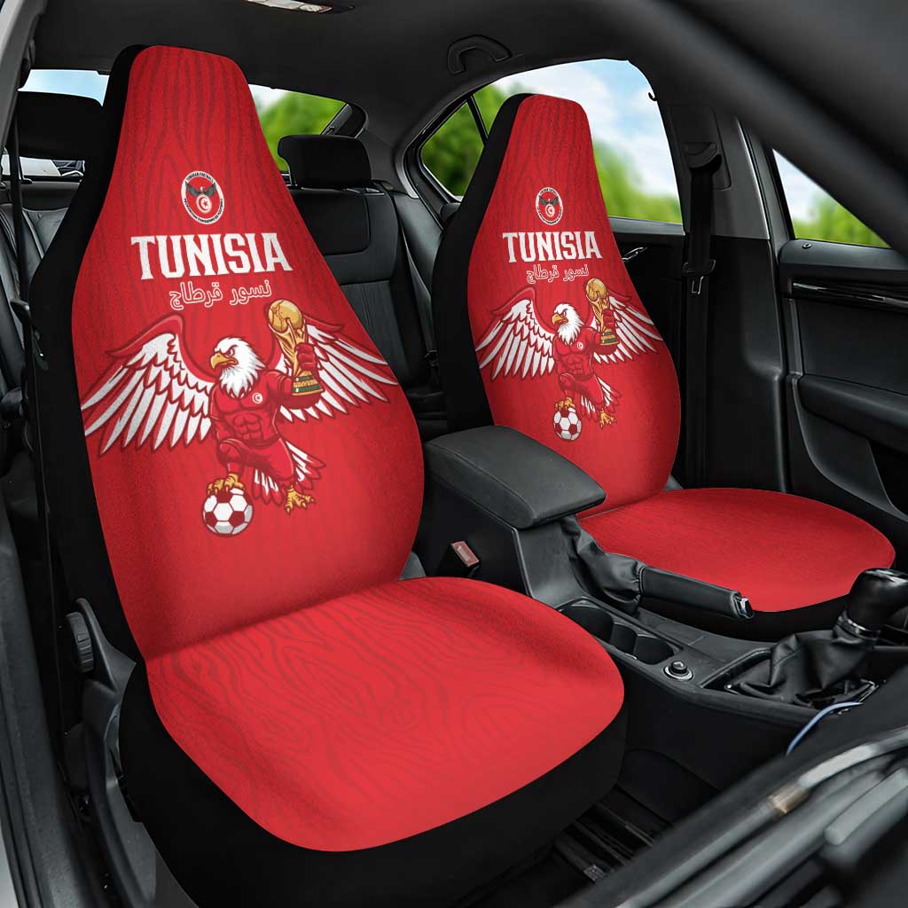 Tunisia Football Car Seat Cover Eagles of Carthage Rise - Wonder Print Shop