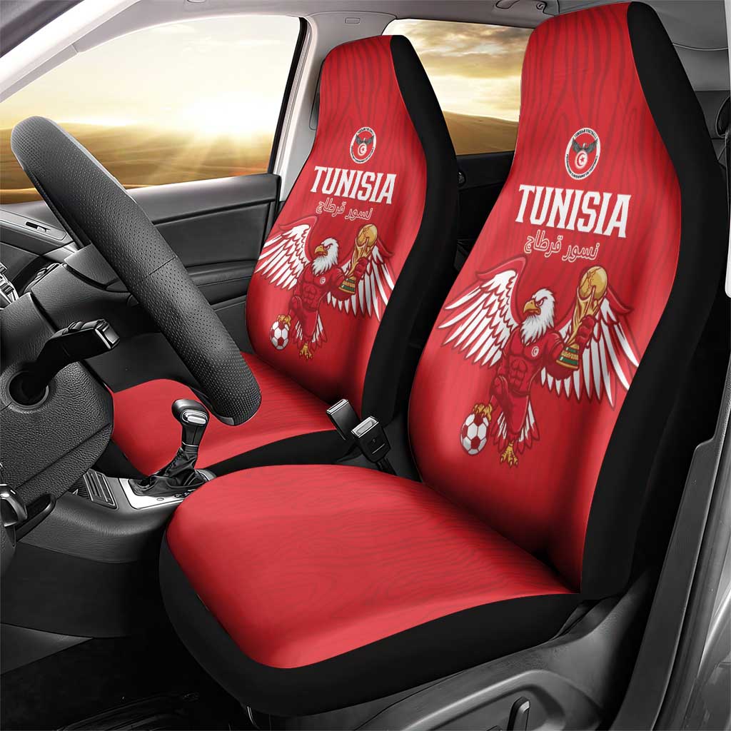 Tunisia Football Car Seat Cover Eagles of Carthage Rise - Wonder Print Shop