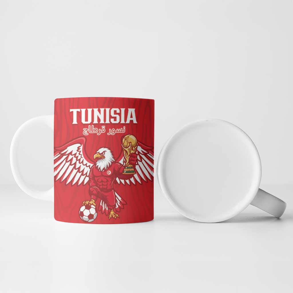 Custom Tunisia Football Ceramic Mug Eagles of Carthage Rise - Wonder Print Shop