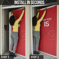 Custom Tunisia Football Door Cover Eagles of Carthage Rise - Wonder Print Shop
