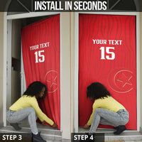 Custom Tunisia Football Door Cover Eagles of Carthage Rise - Wonder Print Shop