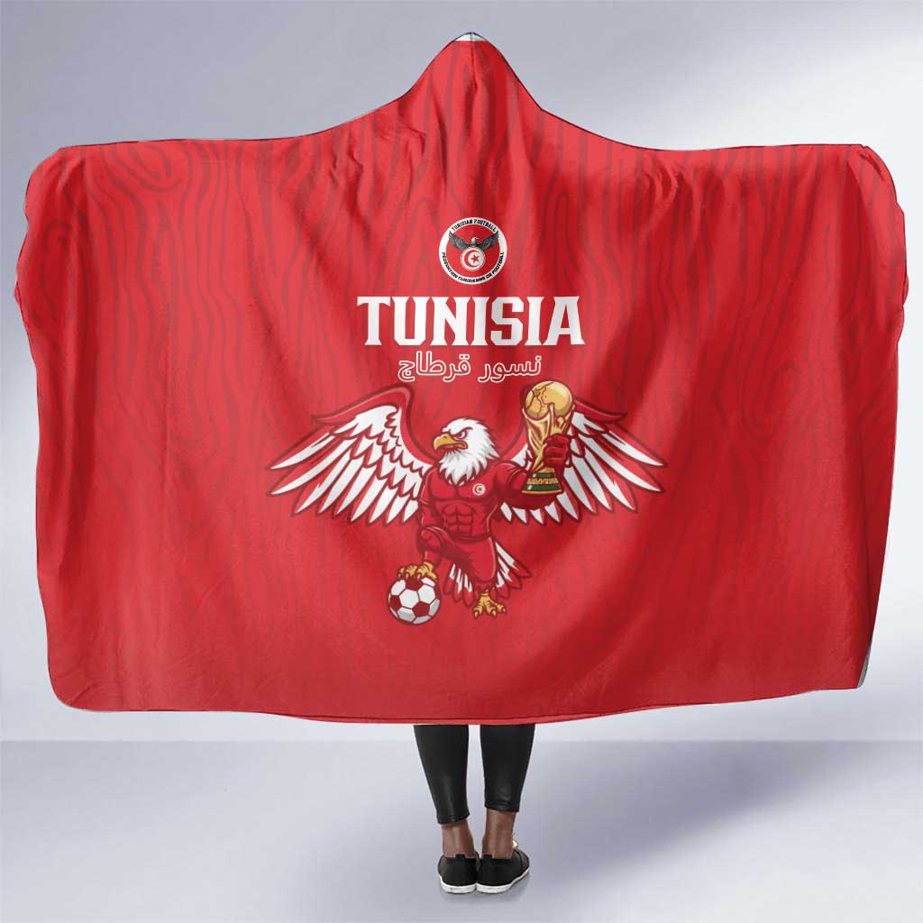 Tunisia Football Hooded Blanket Eagles of Carthage Rise - Wonder Print Shop