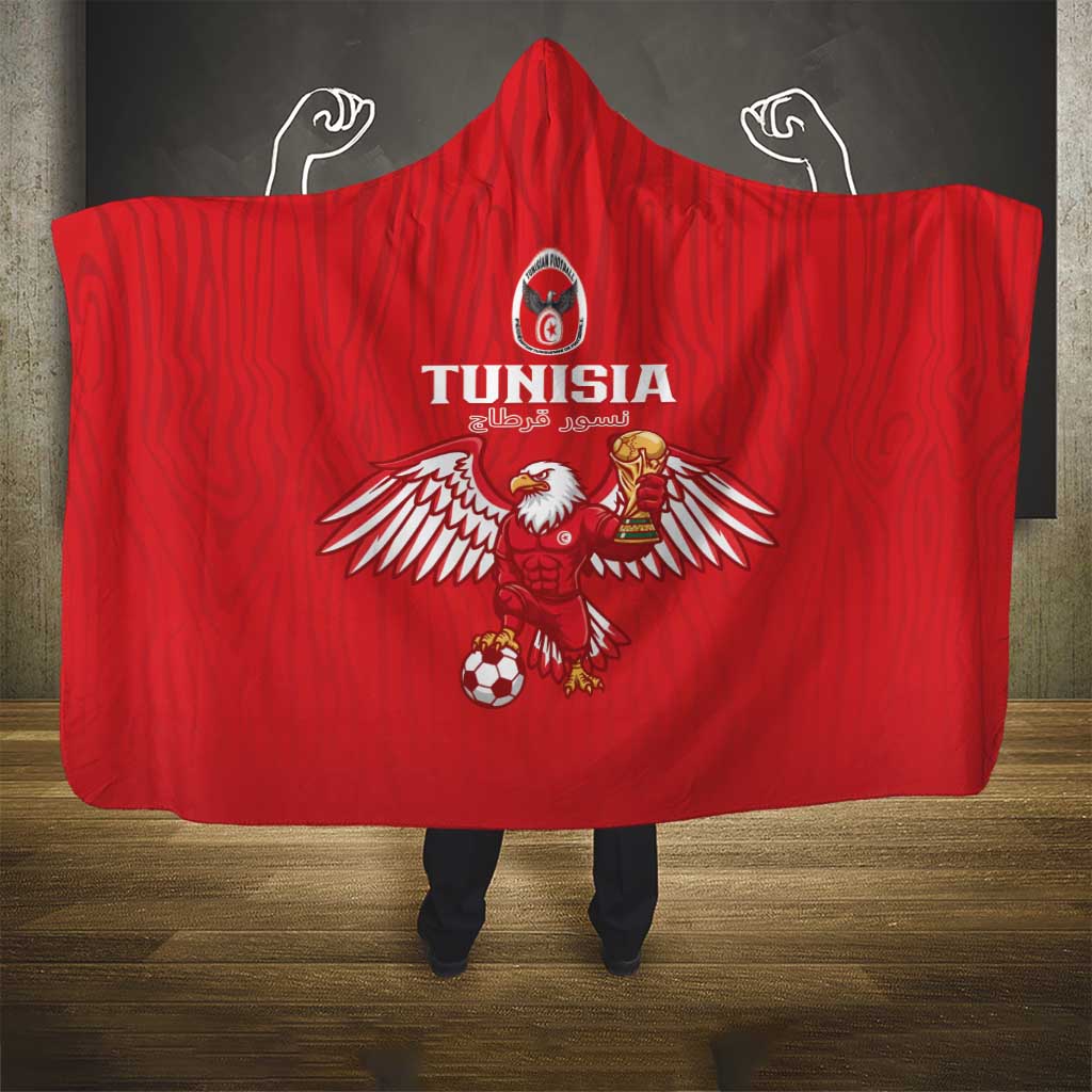 Tunisia Football Hooded Blanket Eagles of Carthage Rise - Wonder Print Shop