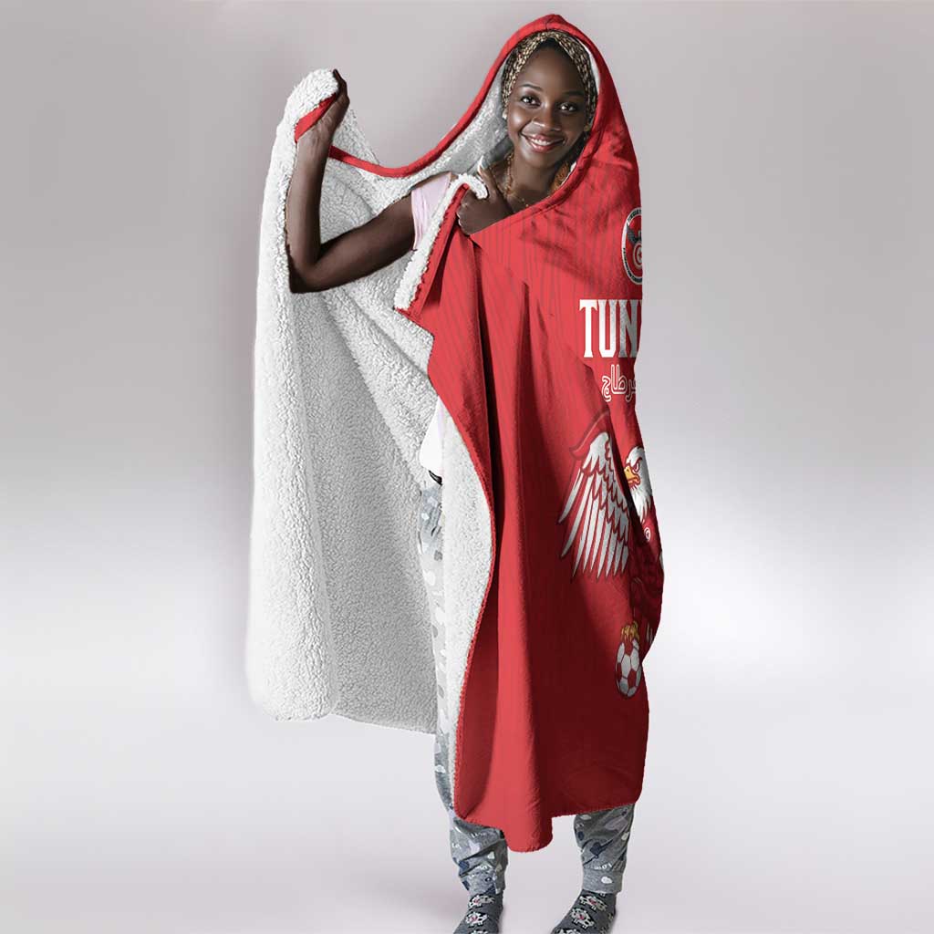 Tunisia Football Hooded Blanket Eagles of Carthage Rise - Wonder Print Shop