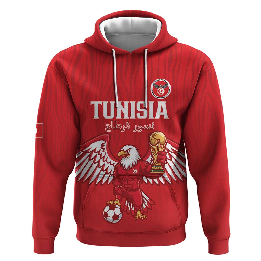 Custom Tunisia Football Hoodie Eagles of Carthage Rise - Wonder Print Shop