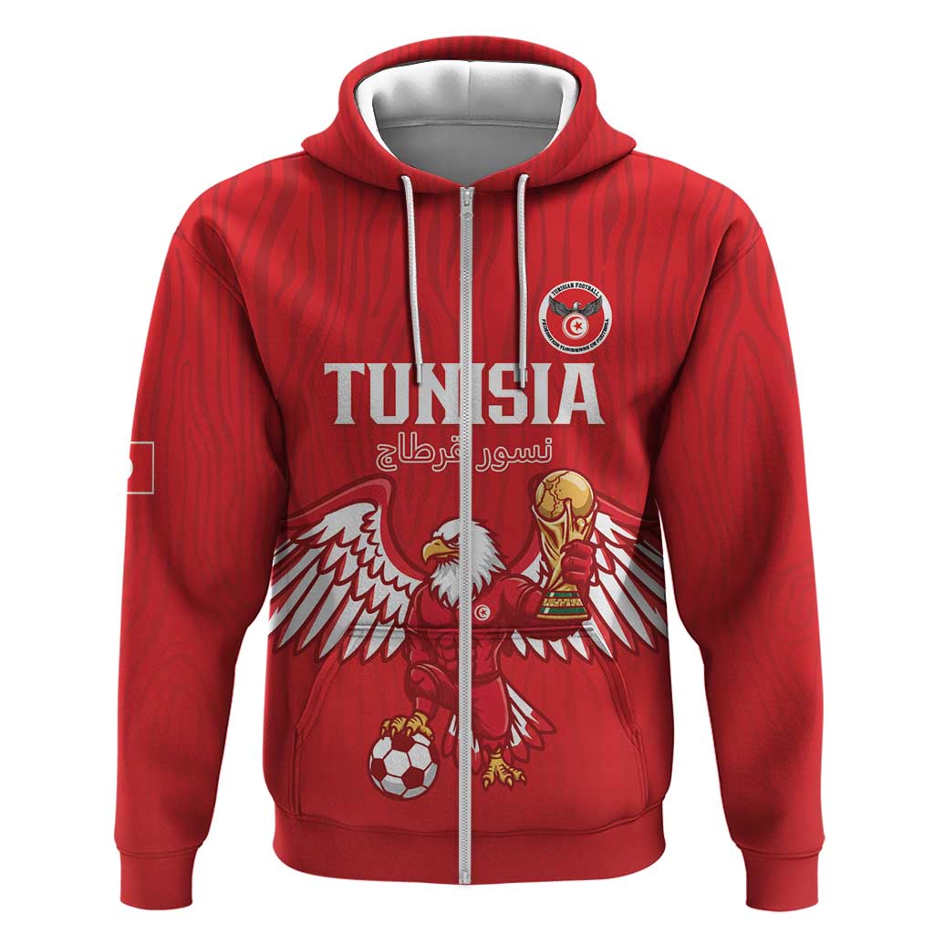 Custom Tunisia Football Hoodie Eagles of Carthage Rise - Wonder Print Shop