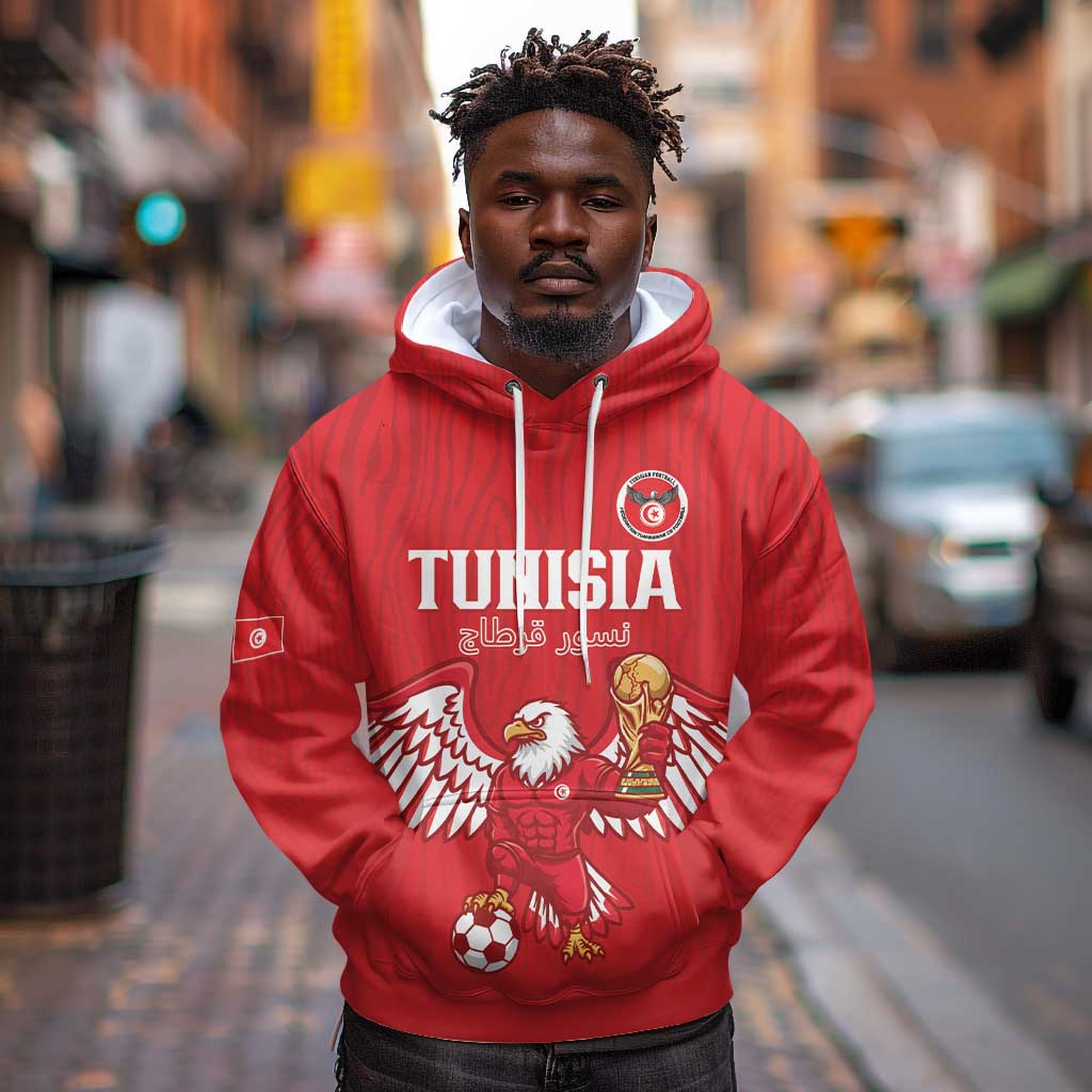 Custom Tunisia Football Hoodie Eagles of Carthage Rise - Wonder Print Shop