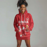 Custom Tunisia Football Hoodie Dress Eagles of Carthage Rise - Wonder Print Shop