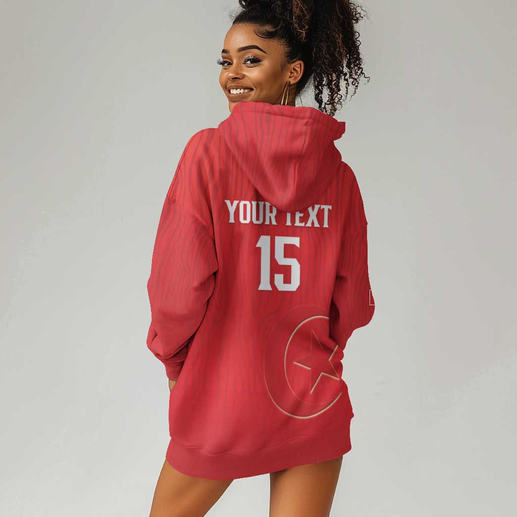 Custom Tunisia Football Hoodie Dress Eagles of Carthage Rise - Wonder Print Shop