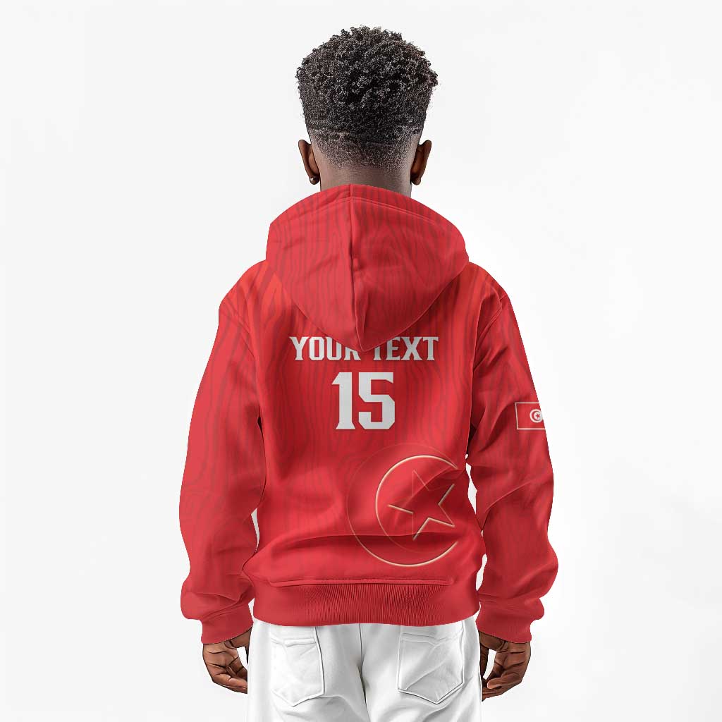 Custom Tunisia Football Kid Hoodie Eagles of Carthage Rise - Wonder Print Shop