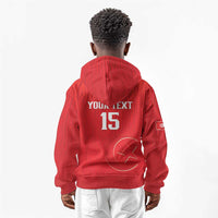 Custom Tunisia Football Kid Hoodie Eagles of Carthage Rise - Wonder Print Shop
