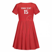 Custom Tunisia Football Kid Short Sleeve Dress Eagles of Carthage Rise LT15