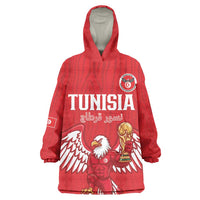 Custom Tunisia Football Kid Wearable Blanket Hoodie Eagles of Carthage Rise - Wonder Print Shop
