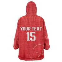 Custom Tunisia Football Kid Wearable Blanket Hoodie Eagles of Carthage Rise - Wonder Print Shop
