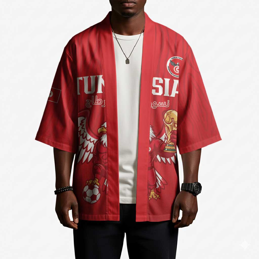Custom Tunisia Football Kimono Eagles of Carthage Rise - Wonder Print Shop
