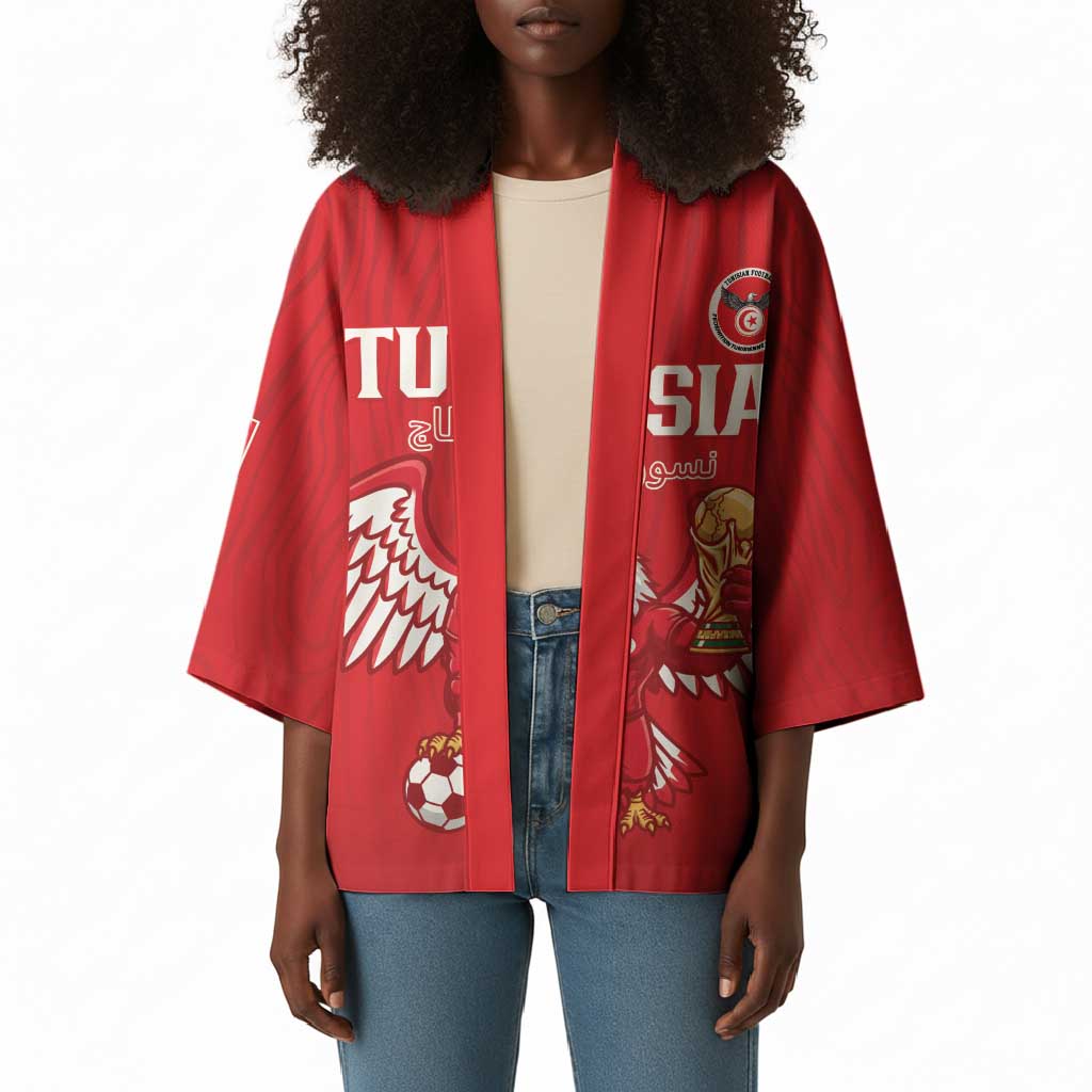 Custom Tunisia Football Kimono Eagles of Carthage Rise - Wonder Print Shop