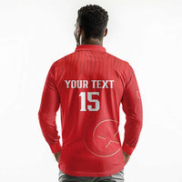 Custom Tunisia Football Long Sleeve Polo Shirt Eagles of Carthage Rise - Wonder Print Shop