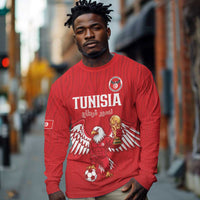 Custom Tunisia Football Long Sleeve Shirt Eagles of Carthage Rise - Wonder Print Shop