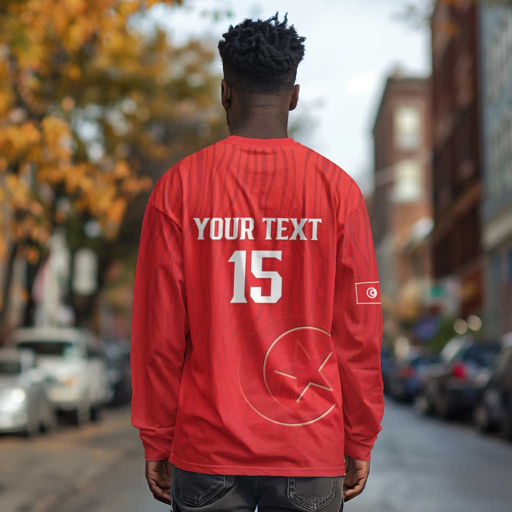 Custom Tunisia Football Long Sleeve Shirt Eagles of Carthage Rise - Wonder Print Shop