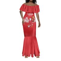 Custom Tunisia Football Mermaid Dress Eagles of Carthage Rise LT15