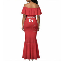 Custom Tunisia Football Mermaid Dress Eagles of Carthage Rise LT15
