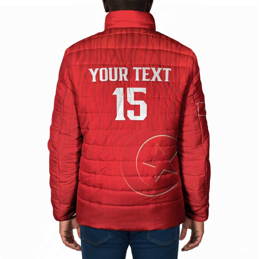Custom Tunisia Football Padded Jacket Eagles of Carthage Rise - Wonder Print Shop