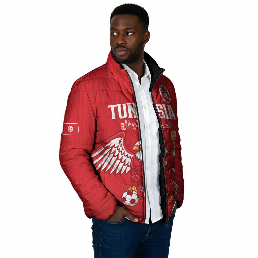 Custom Tunisia Football Padded Jacket Eagles of Carthage Rise - Wonder Print Shop