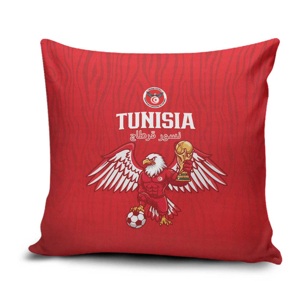 Tunisia Football Pillow Cover Eagles of Carthage Rise - Wonder Print Shop