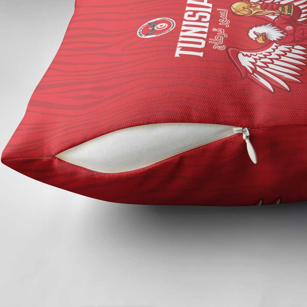 Tunisia Football Pillow Cover Eagles of Carthage Rise - Wonder Print Shop