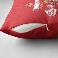 Tunisia Football Pillow Cover Eagles of Carthage Rise - Wonder Print Shop