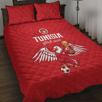 Tunisia Football Quilt Bed Set Eagles of Carthage Rise - Wonder Print Shop