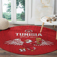 Tunisia Football Round Carpet Eagles of Carthage Rise - Wonder Print Shop
