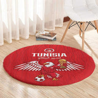 Tunisia Football Round Carpet Eagles of Carthage Rise - Wonder Print Shop