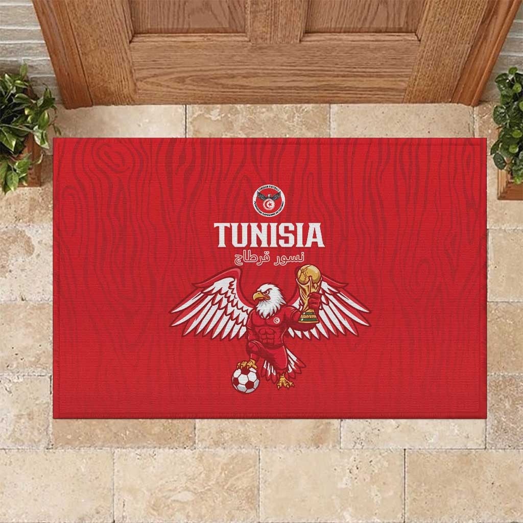 Tunisia Football Rubber Doormat Eagles of Carthage Rise - Wonder Print Shop