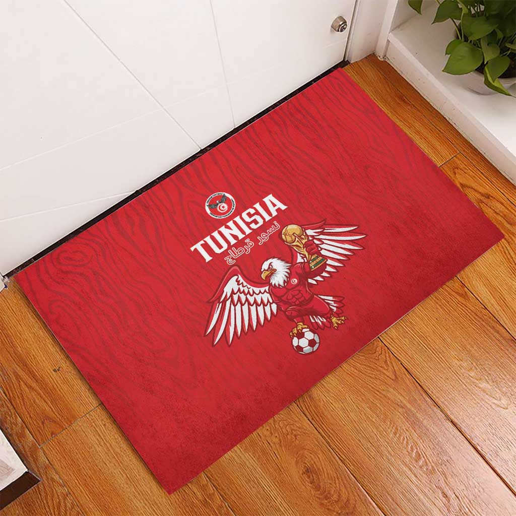 Tunisia Football Rubber Doormat Eagles of Carthage Rise - Wonder Print Shop