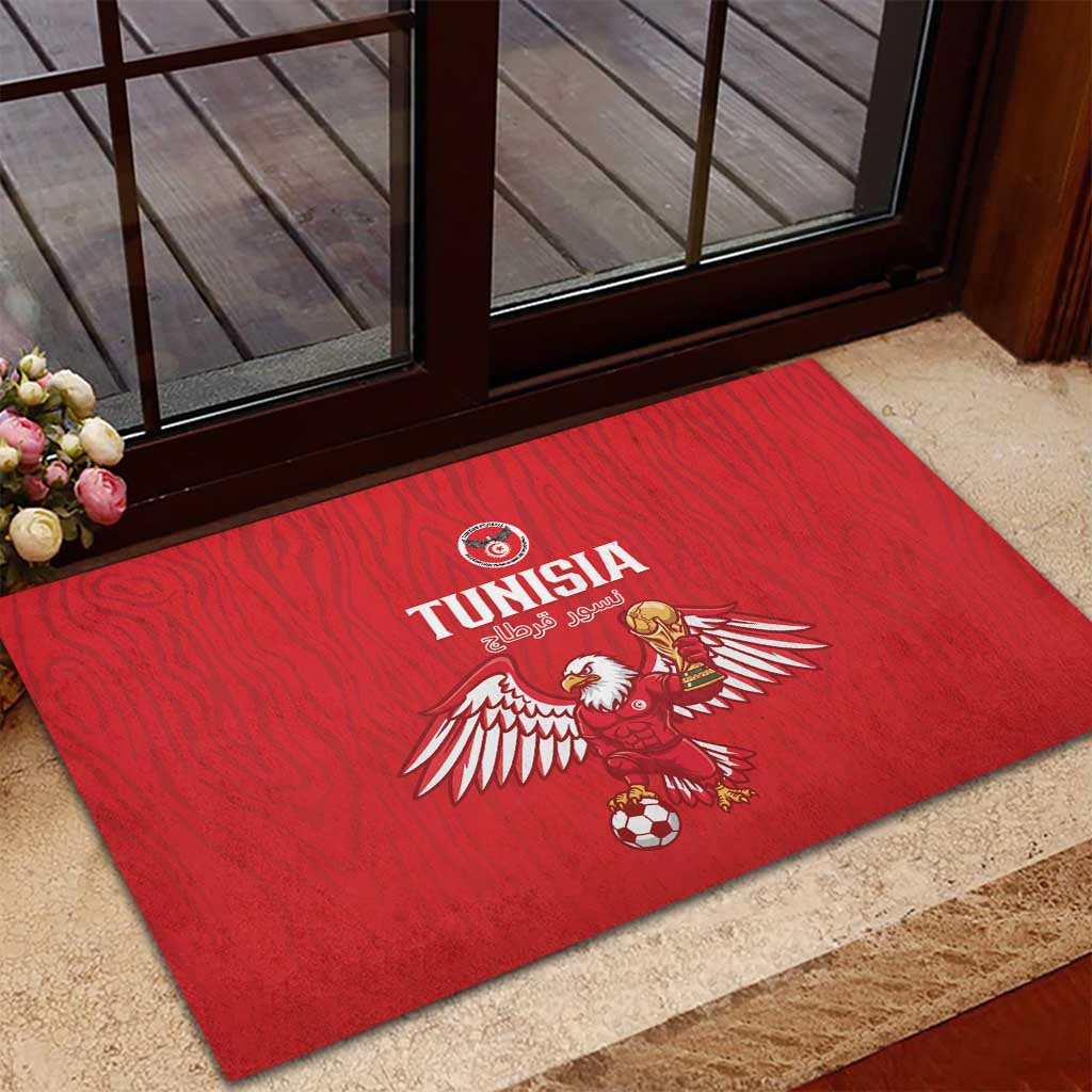 Tunisia Football Rubber Doormat Eagles of Carthage Rise - Wonder Print Shop