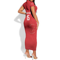 Custom Tunisia Football Short Sleeve Bodycon Dress Eagles of Carthage Rise LT15