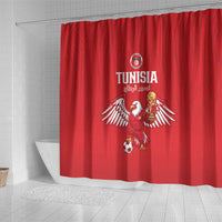 Tunisia Football Shower Curtain Eagles of Carthage Rise - Wonder Print Shop