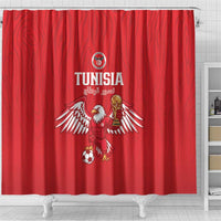 Tunisia Football Shower Curtain Eagles of Carthage Rise - Wonder Print Shop
