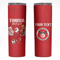 Custom Tunisia Football Skinny Tumbler Eagles of Carthage Rise - Wonder Print Shop