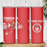 Custom Tunisia Football Skinny Tumbler Eagles of Carthage Rise - Wonder Print Shop