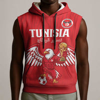 Custom Tunisia Football Sleeveless Hoodie Eagles of Carthage Rise - Wonder Print Shop