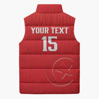 Custom Tunisia Football Sleeveless Puffer Jacket Eagles of Carthage Rise - Wonder Print Shop
