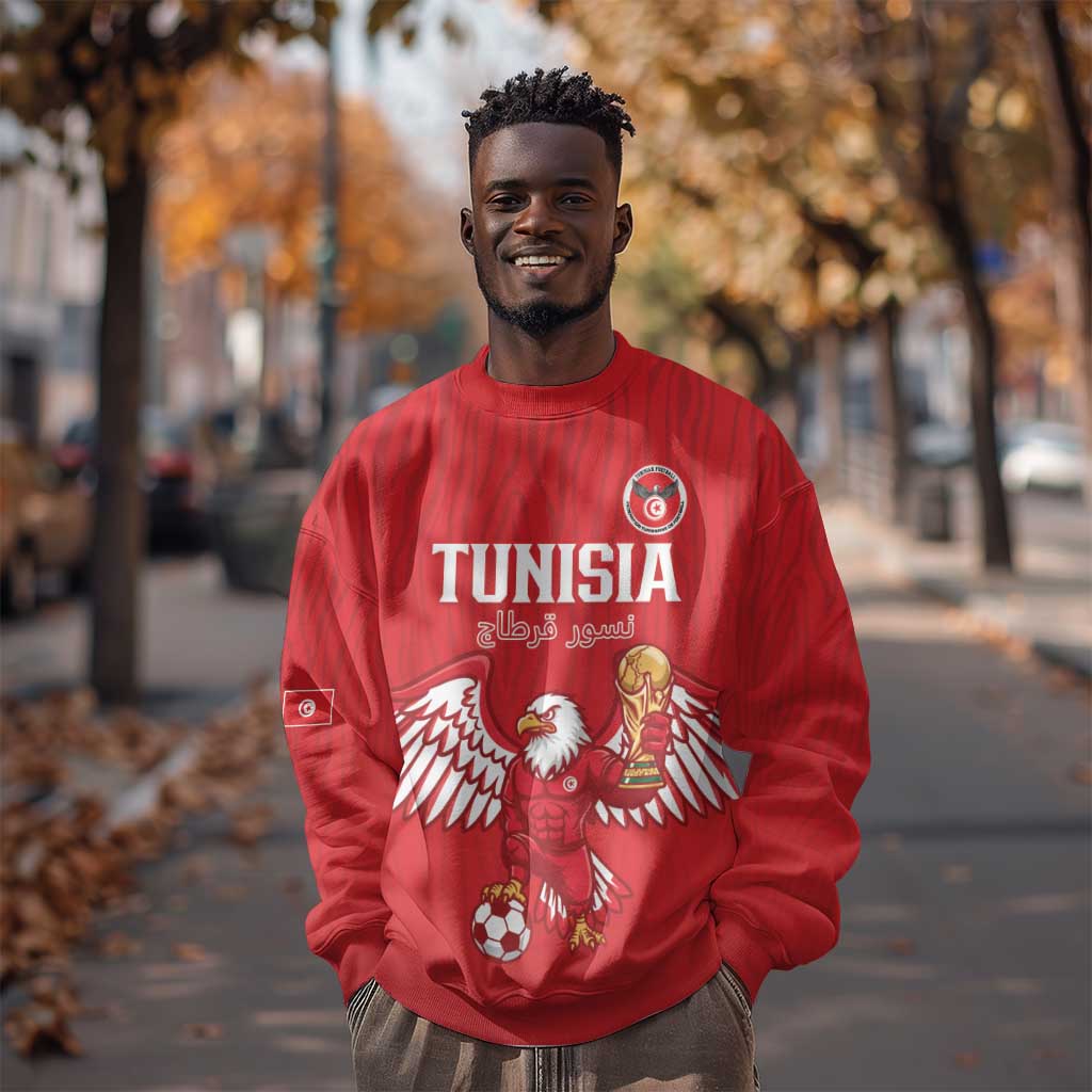 Custom Tunisia Football Sweatshirt Eagles of Carthage Rise - Wonder Print Shop