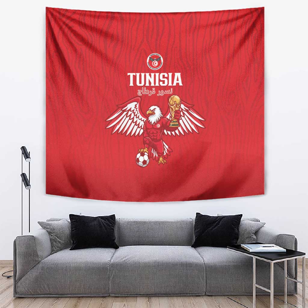 Tunisia Football Tapestry Eagles of Carthage Rise - Wonder Print Shop