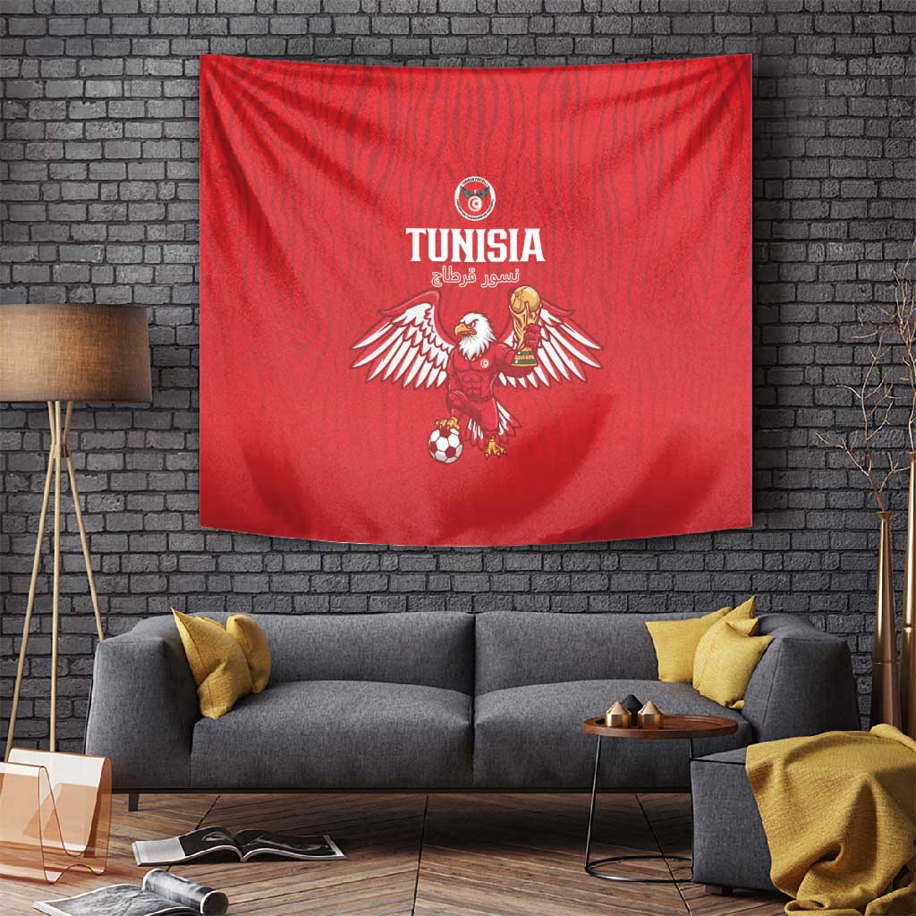 Tunisia Football Tapestry Eagles of Carthage Rise - Wonder Print Shop