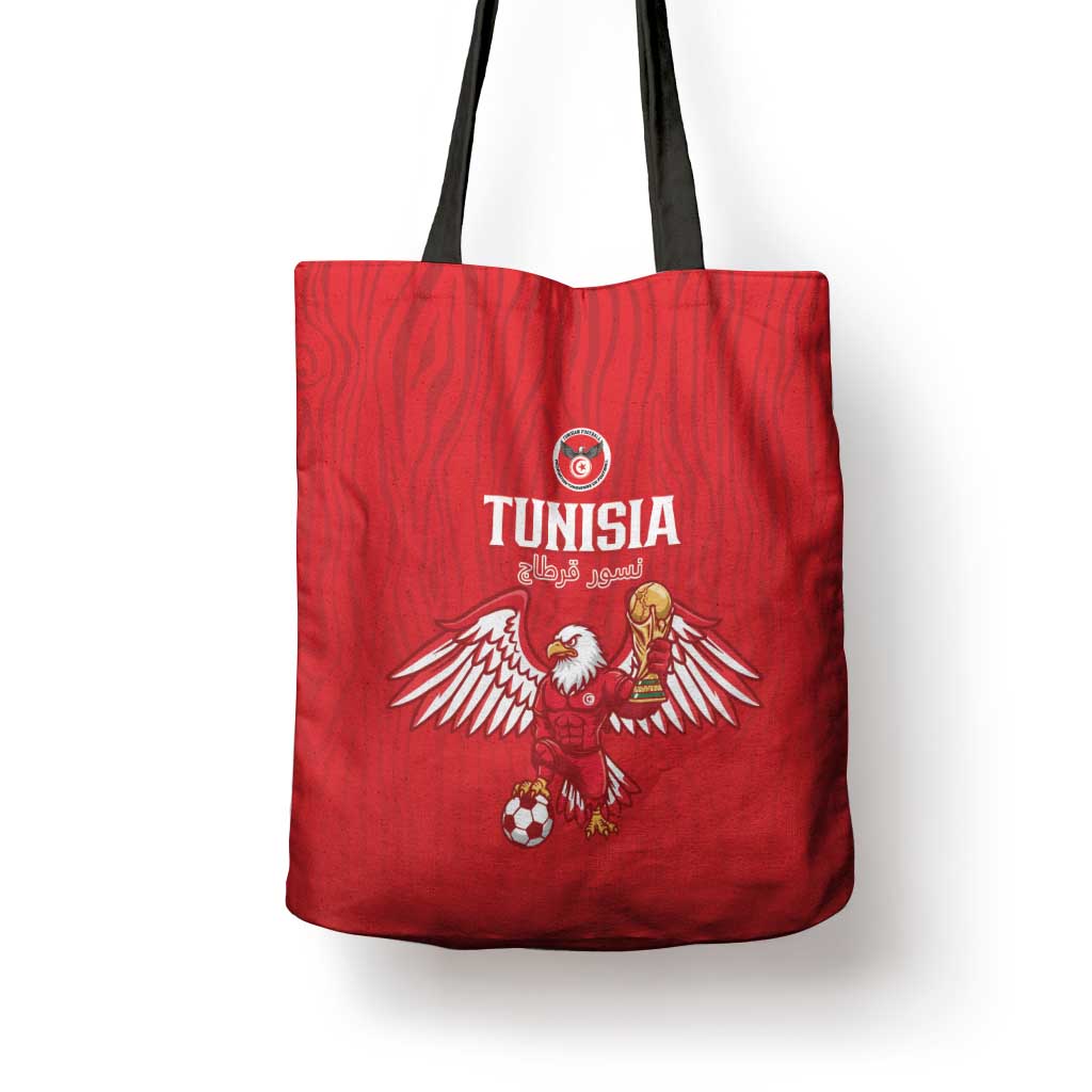 Tunisia Football Tote Bag Eagles of Carthage Rise - Wonder Print Shop