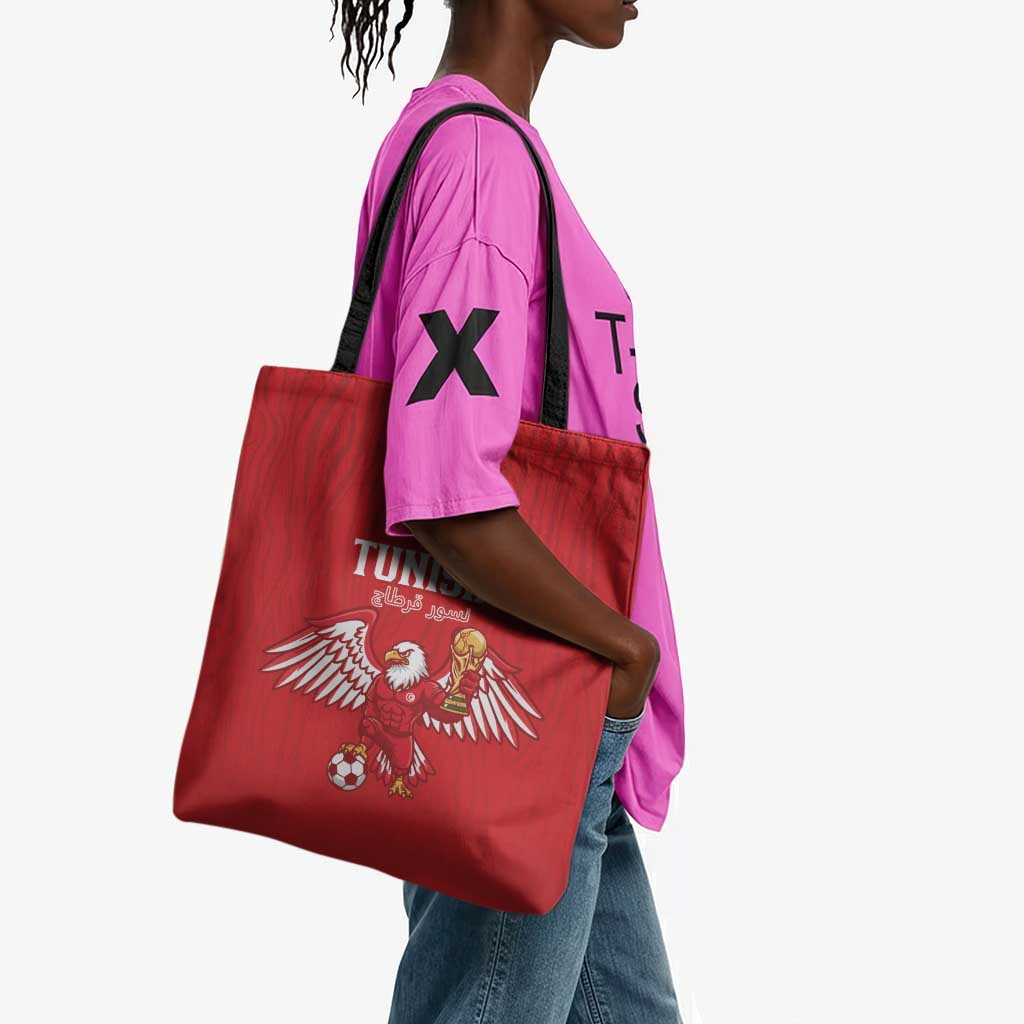 Tunisia Football Tote Bag Eagles of Carthage Rise - Wonder Print Shop